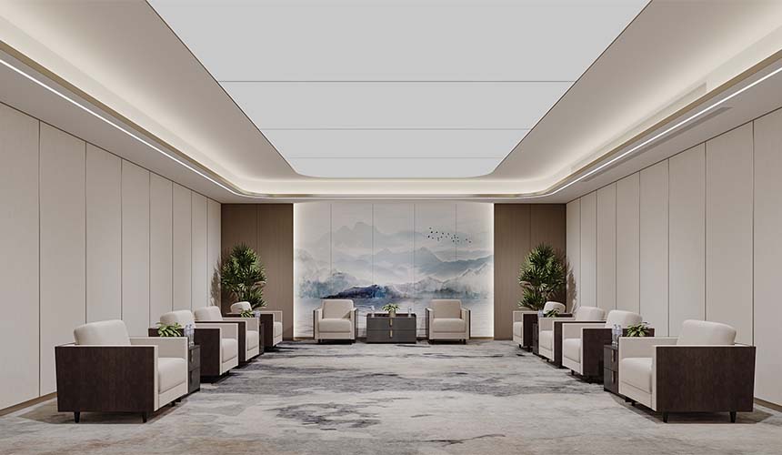 颖兴5000m²企业总部办公楼装修设计效果图
