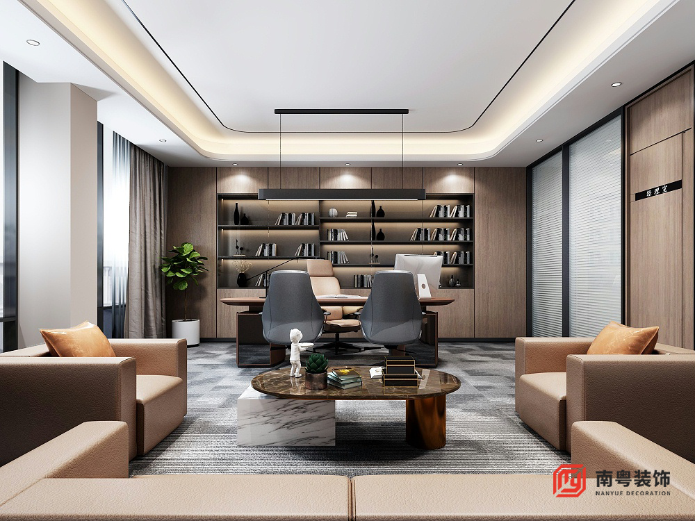 广州协爽物业管理有限公司540 ㎡办公楼装修经理办公室实景图