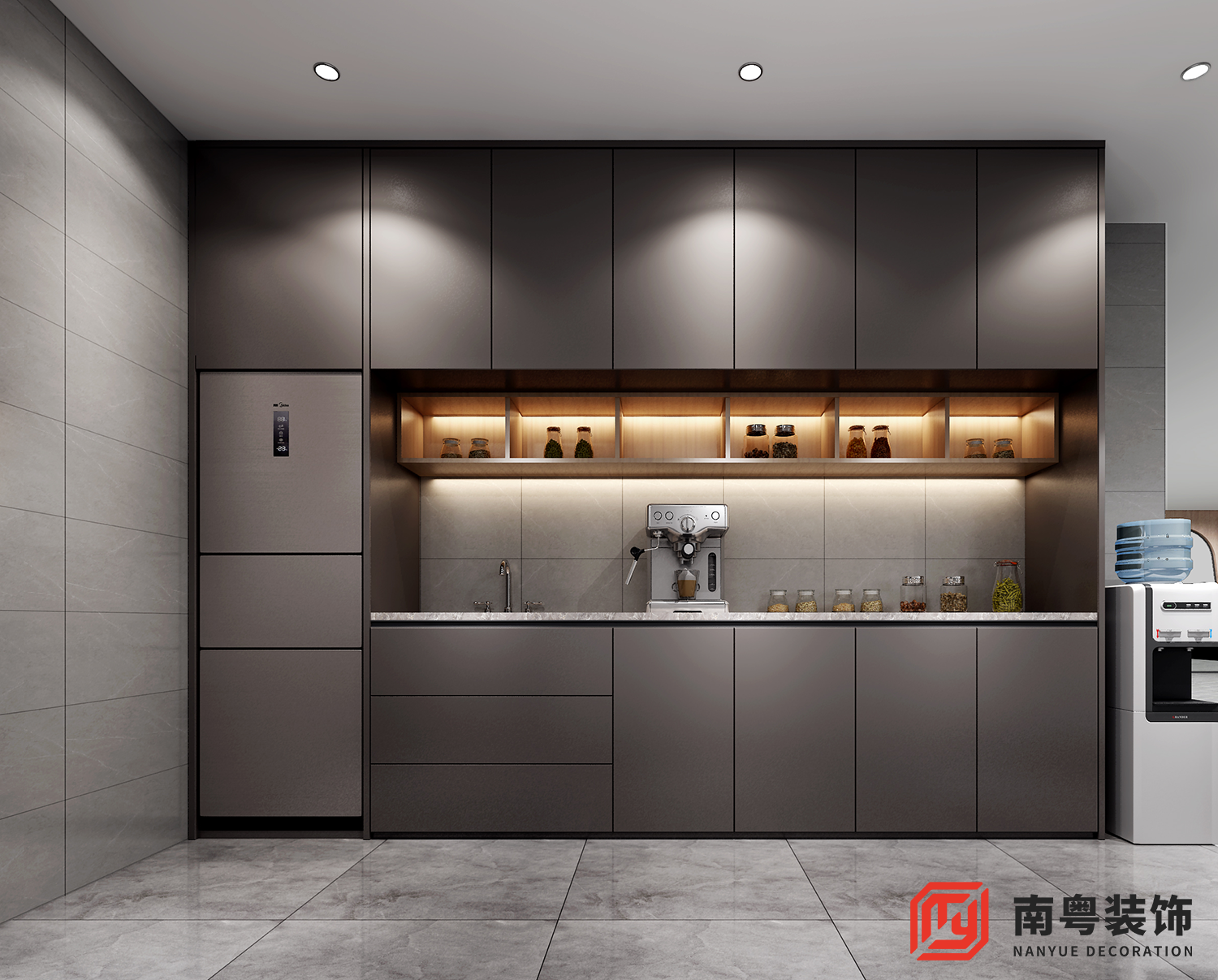 广州市海珠区梦慕歌服饰 1087㎡直播电商办公室茶水间设计效果图