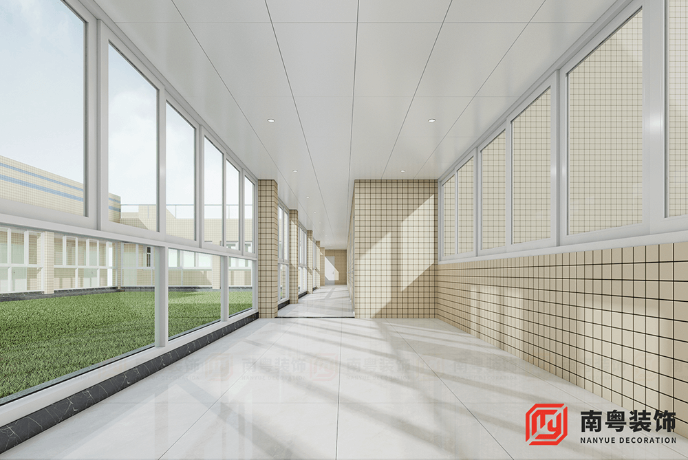 广州市黄埔区达安基因股份有限公司8700㎡办公楼装修十二层走廊设计效果图