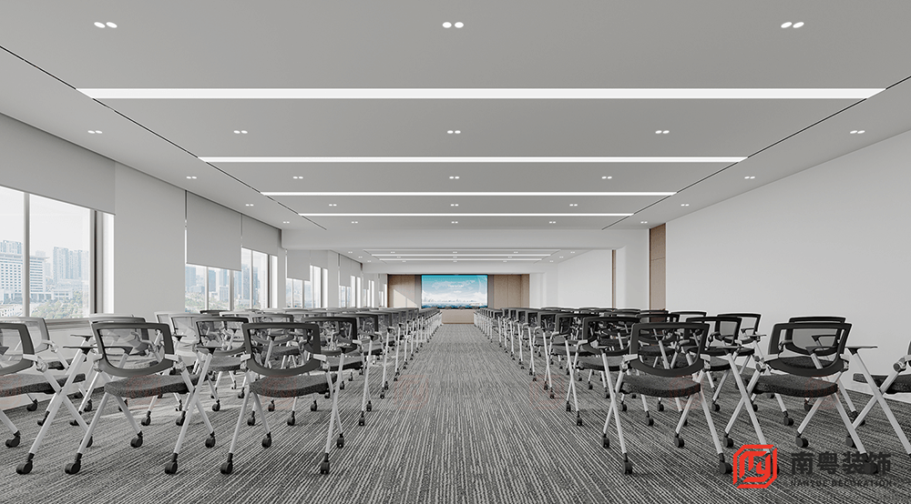广州市南沙区某安保服务有限公司5000㎡办公楼装修三楼会议室设计效果图